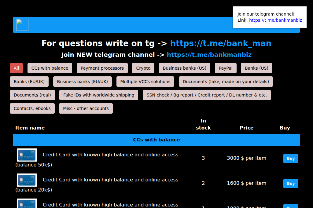 Screenshot of bankman.top