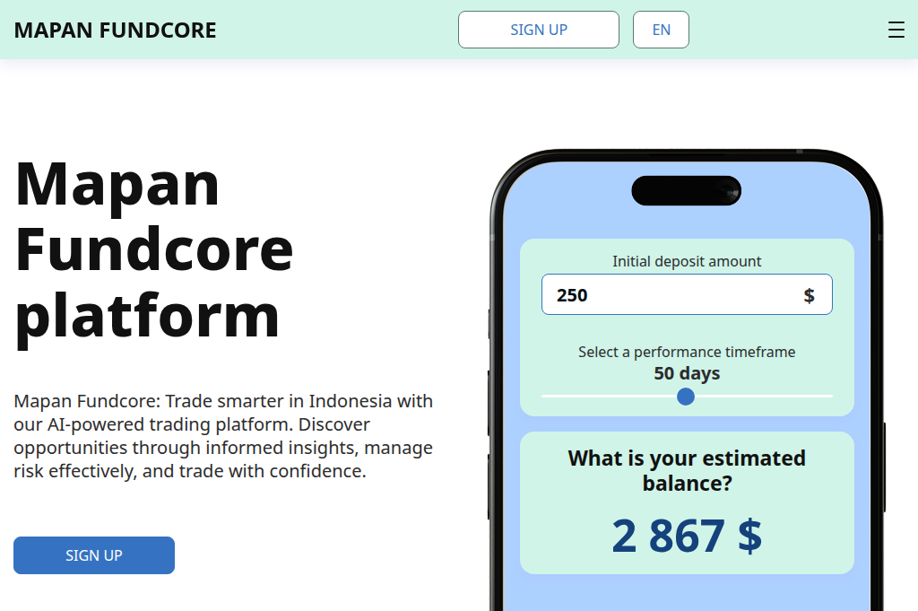 Screenshot of mapan-fundcore.com