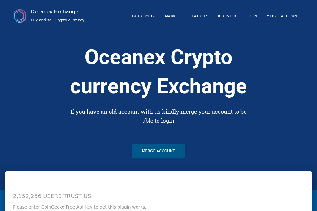 Screenshot of oceanex.ltd