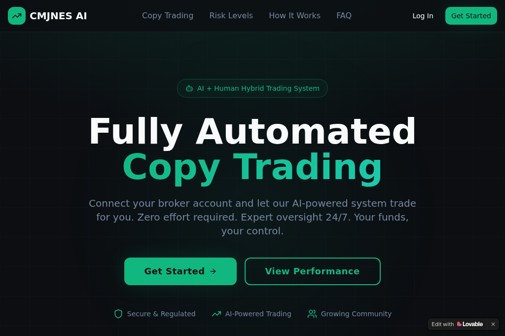 Screenshot of cmjnes-ai-trading.com