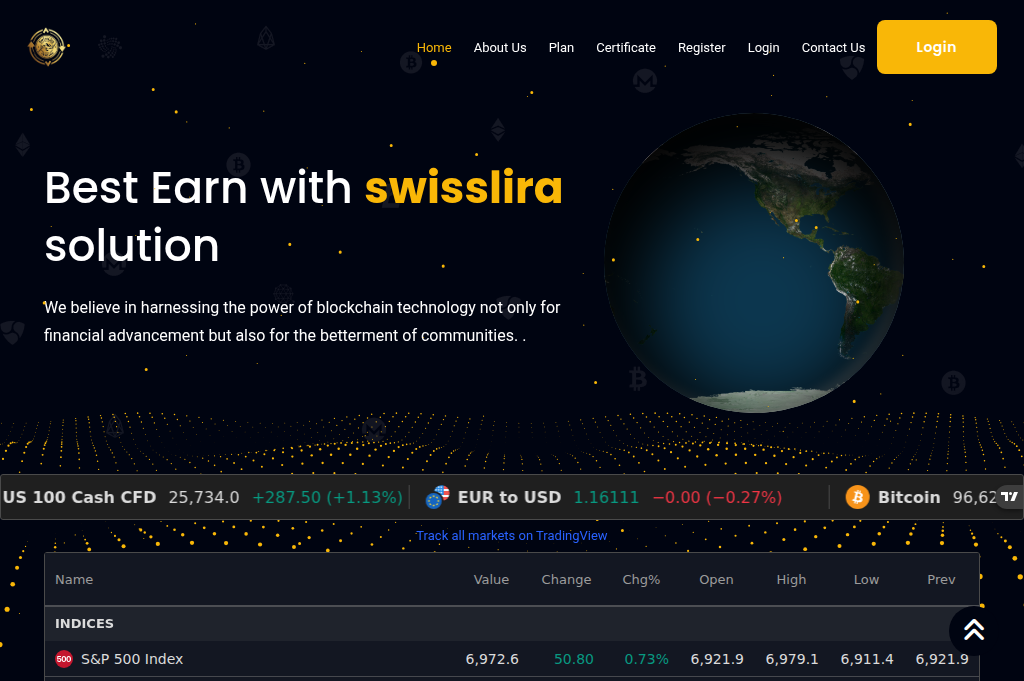 Screenshot of swisslira.com