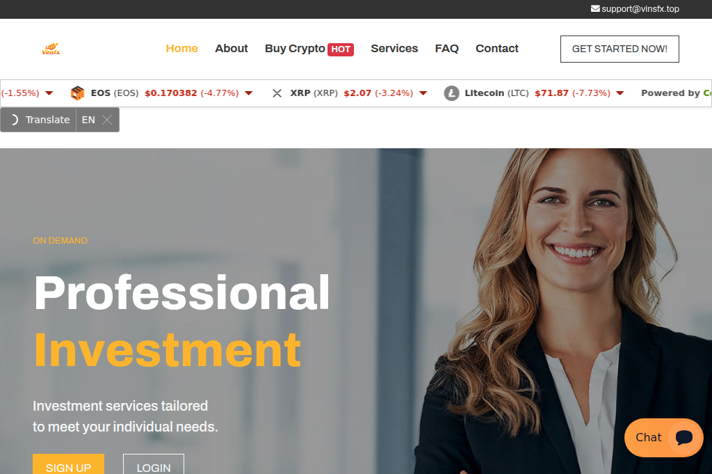 Screenshot of vinsfx.top