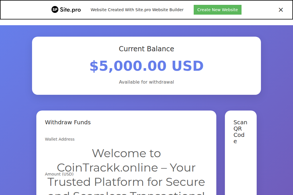 Screenshot of cointrackk.online