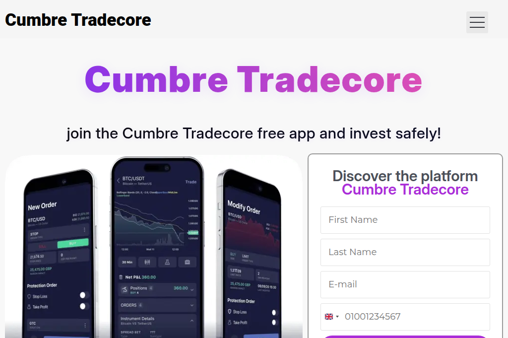 Screenshot of cumbretradecoreapp.com