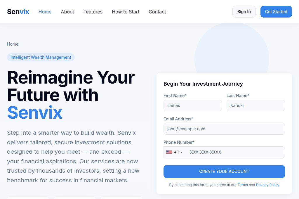 Screenshot of senvix-aibot.com