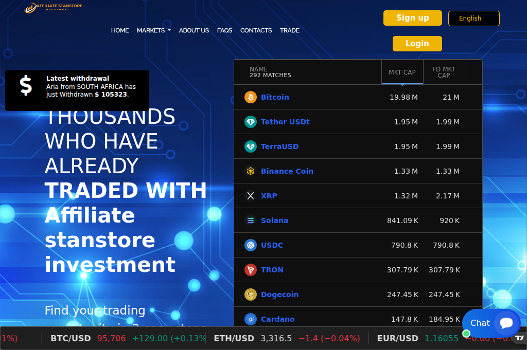 Screenshot of affiliatestanstoreinvestment.live