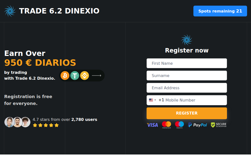 Screenshot of tradedinexio.com