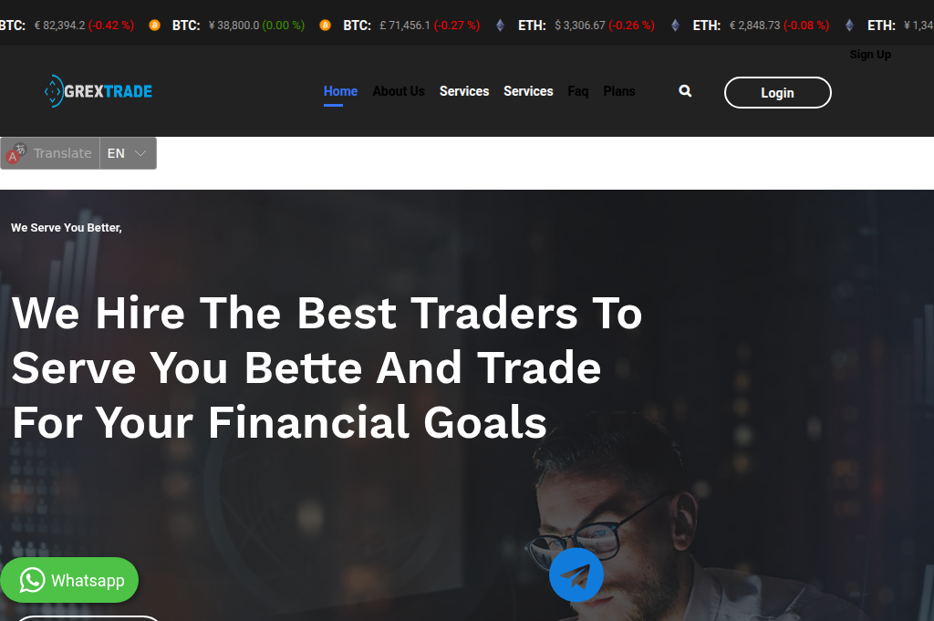 Screenshot of grextrades.online