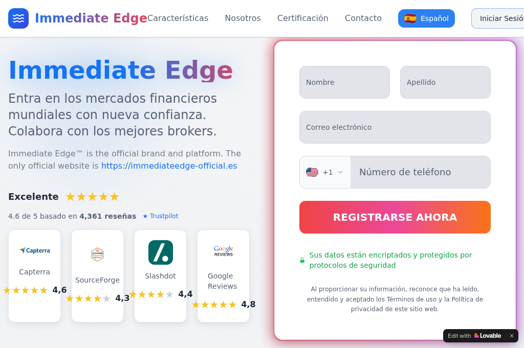 Screenshot of immediateedge-official.es
