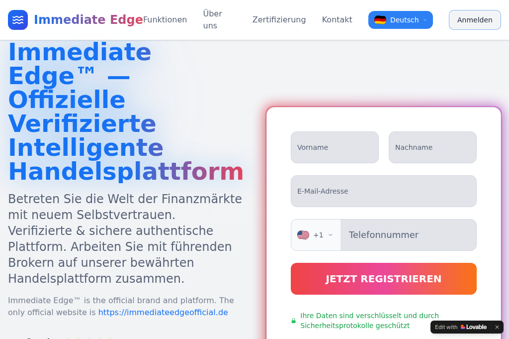 Screenshot of immediateedgeofficial.de