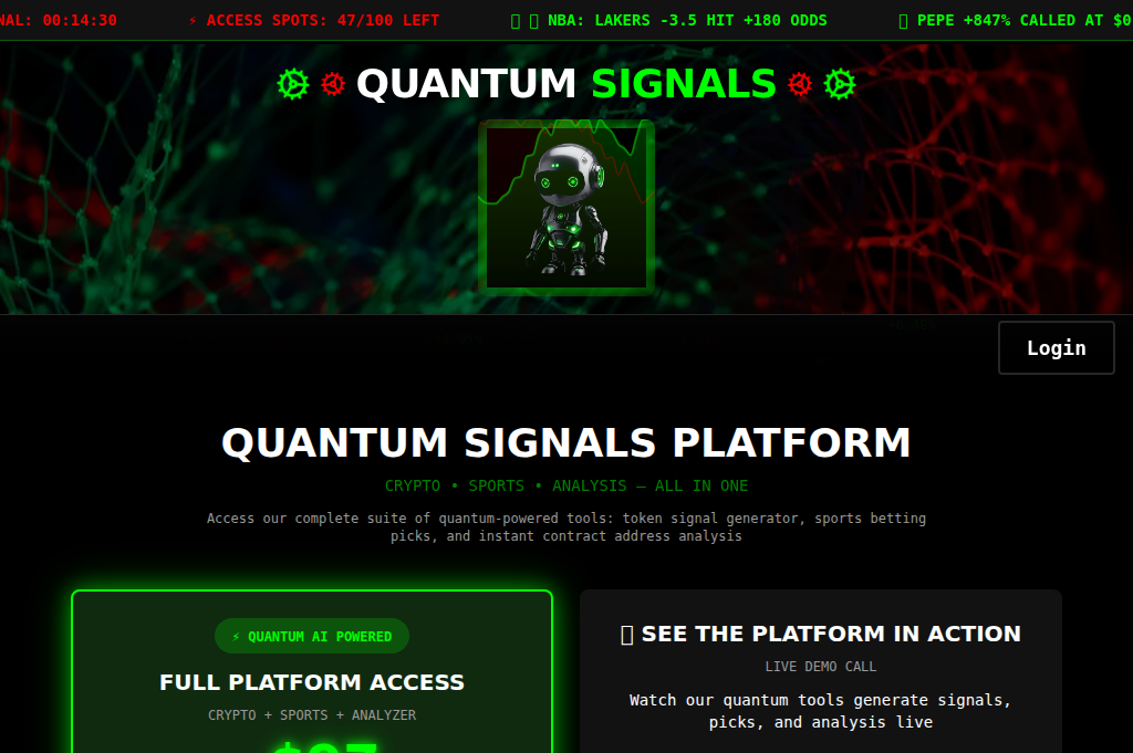 Screenshot of quantumsignals.org