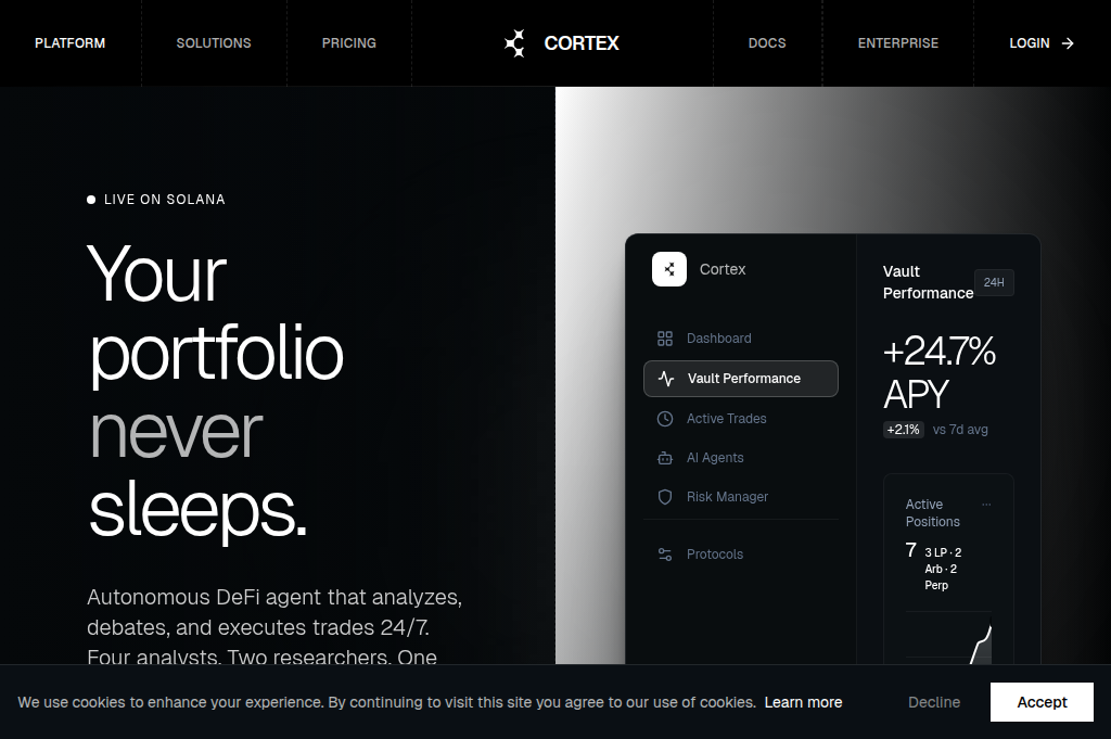 Screenshot of cortex-agent.xyz