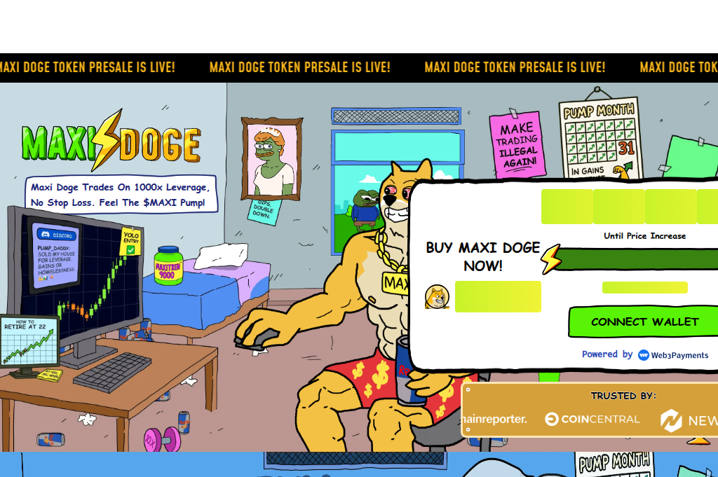 Screenshot of maxidogetokencoin.com