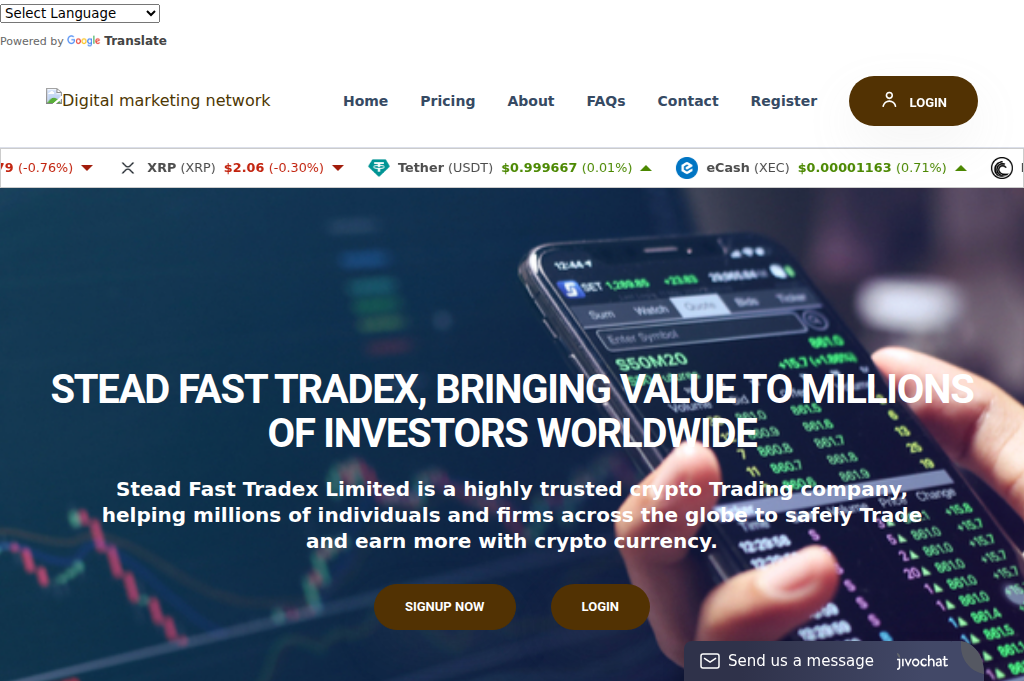 Screenshot of xetrixtrade.com