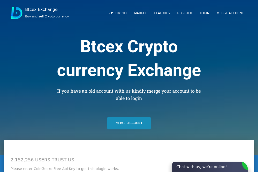 Screenshot of btcex.ltd