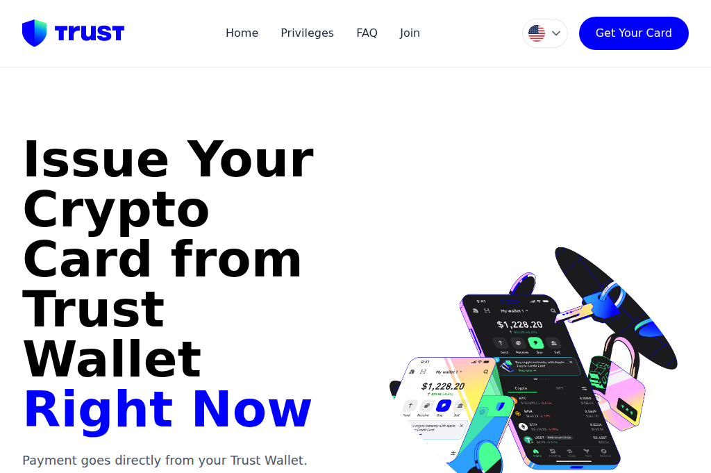 Screenshot of trustwalletcard.app