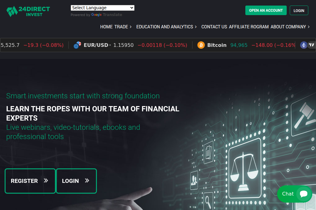 Screenshot of 24drinvst.com