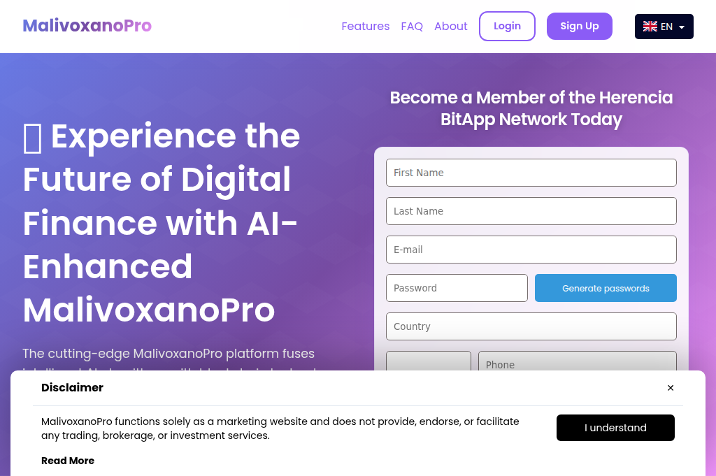 Screenshot of malivoxano-pro.com