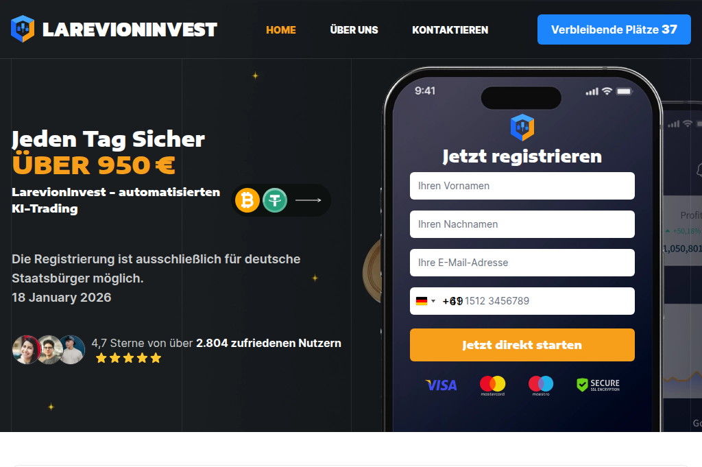 Screenshot of larevion-invest.de