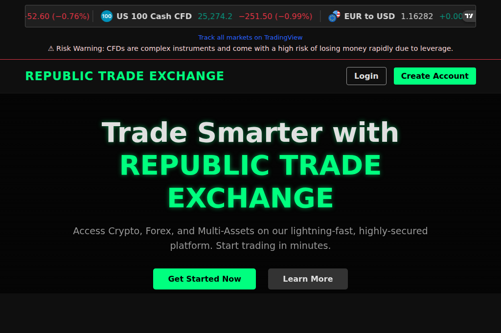 Screenshot of republictradeexchange.com
