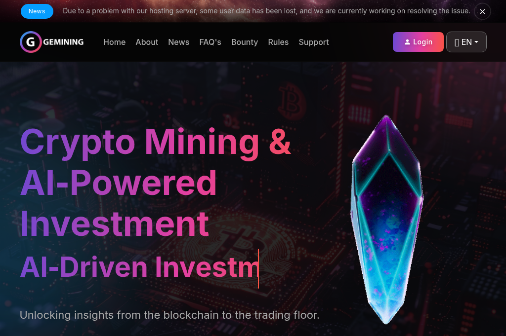 Screenshot of gemining.net