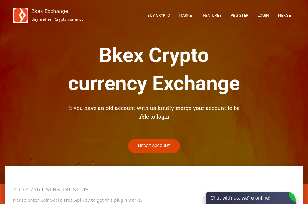 Screenshot of bkex-exchange.org