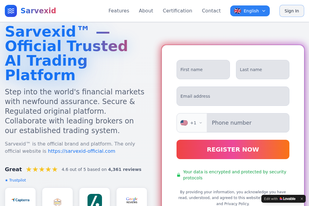 Screenshot of sarvexid-official.com