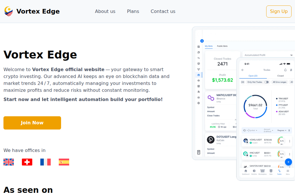 Screenshot of vortexedgeofficial.net