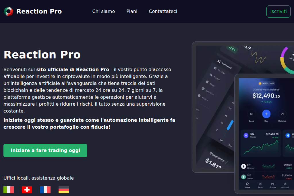 Screenshot of reactionpro.it