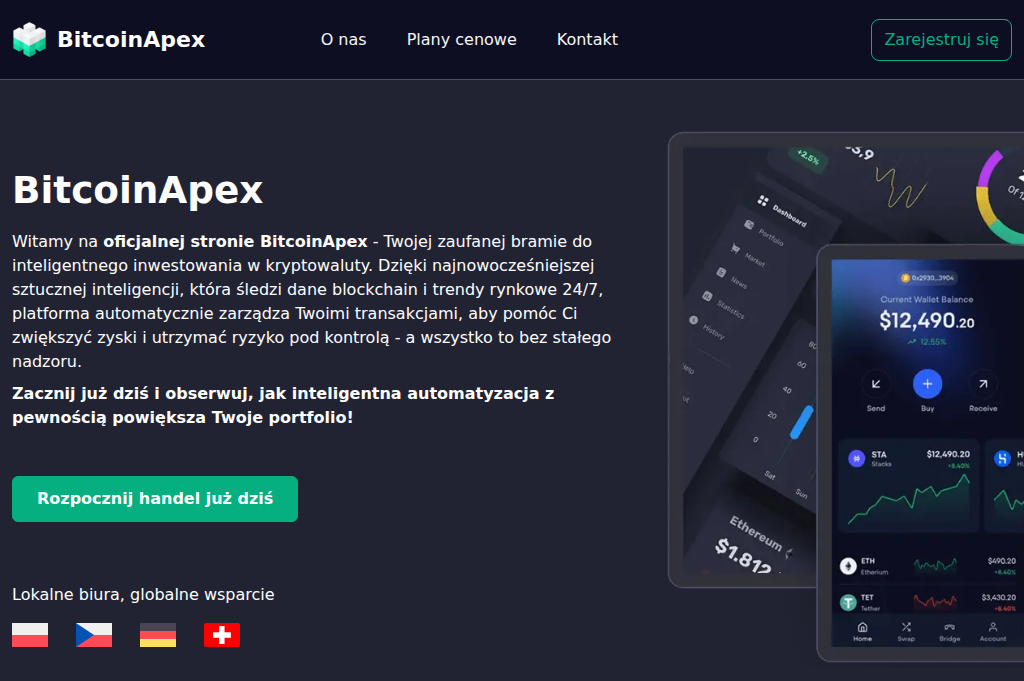 Screenshot of bitcoinapex.pl