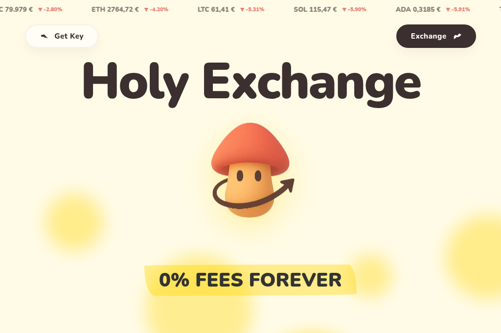 Screenshot of holyexchange.cc