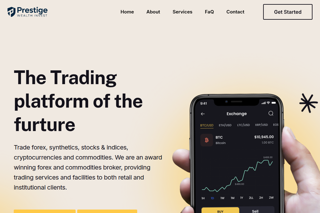 Screenshot of prestigewealth.live