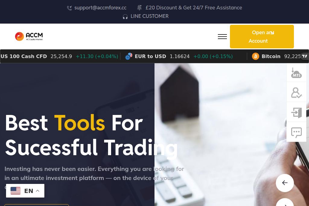 Screenshot of accmforex.cc