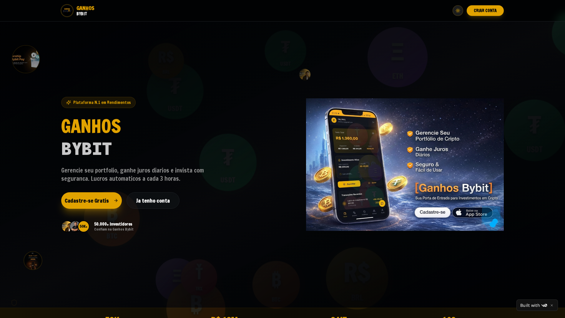 Screenshot of ganhosbybit.com