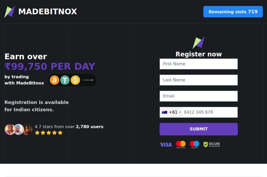 Screenshot of madebitnox-app.com