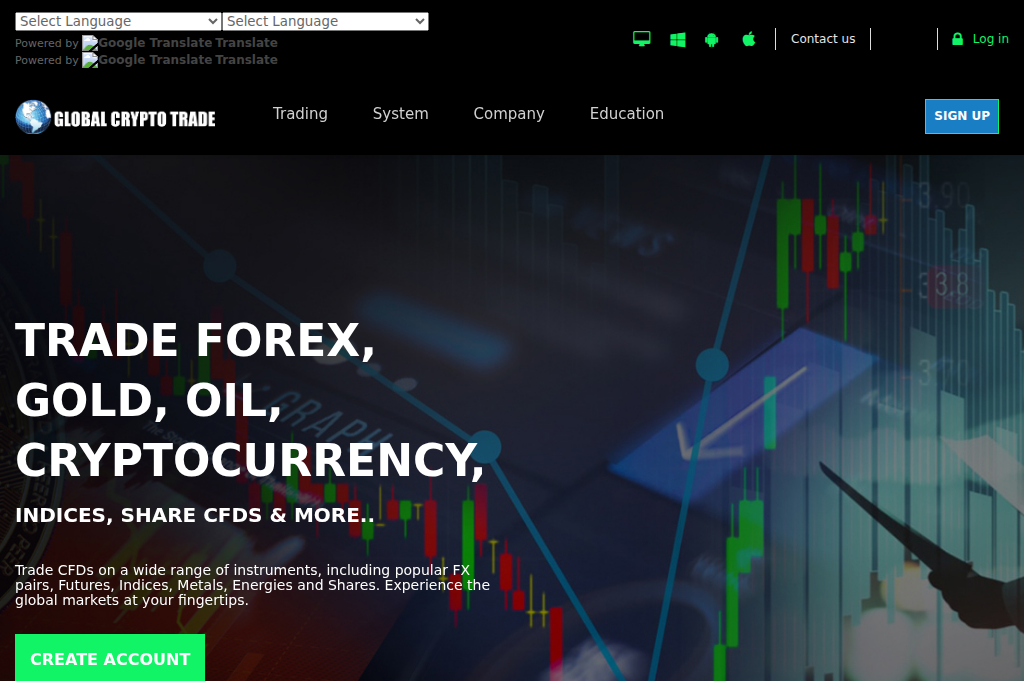 Screenshot of globalcryptrades.com