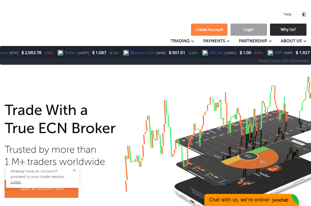 Screenshot of gstmarkets.com