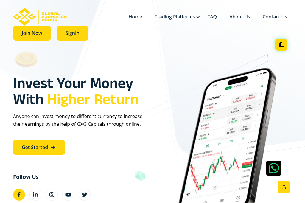 Screenshot of gxgcapitals.com