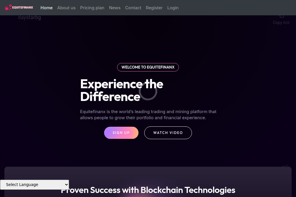 Screenshot of equitefinax.com