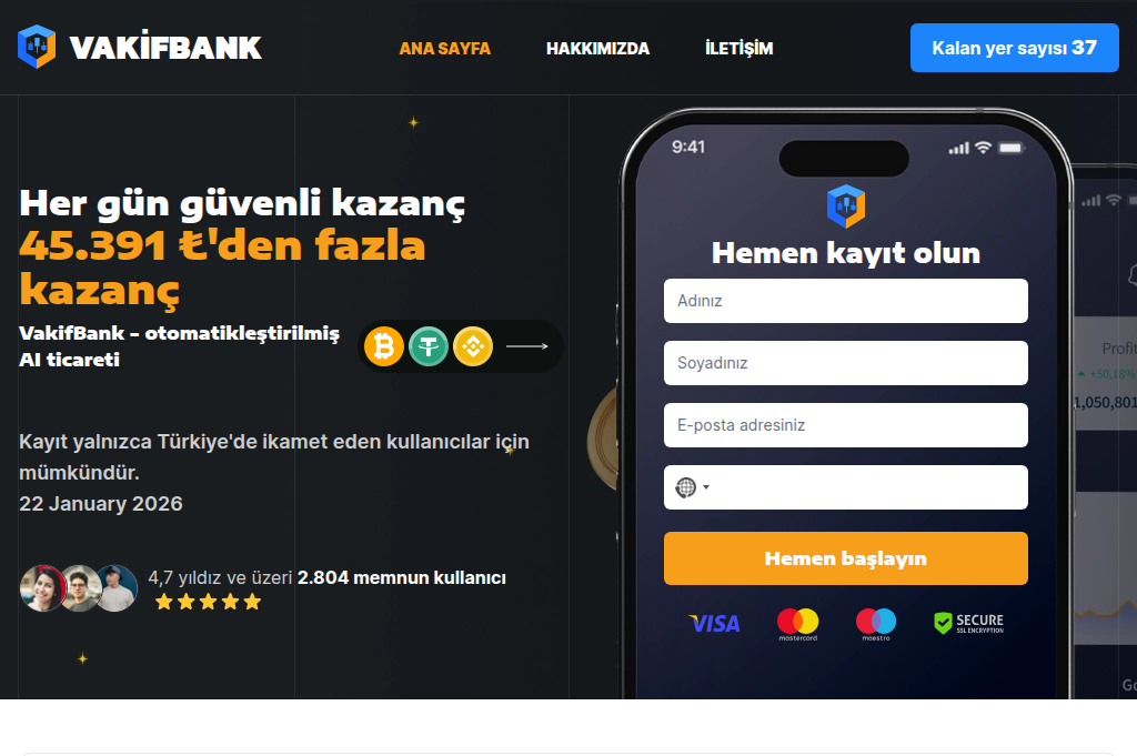 Screenshot of vakif-bank.net