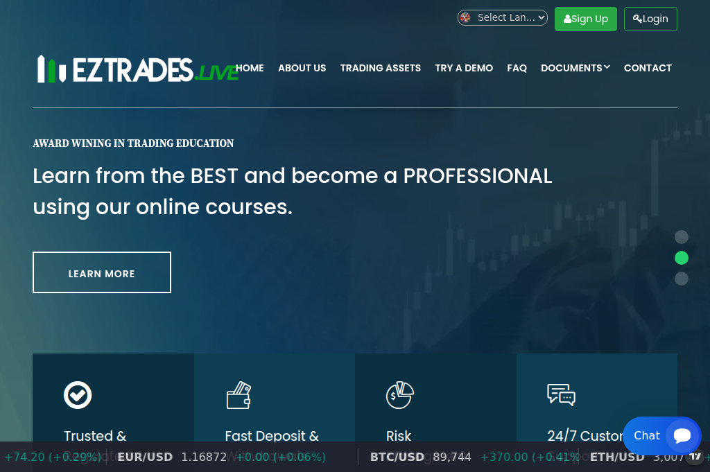 Screenshot of ezwitrades.live