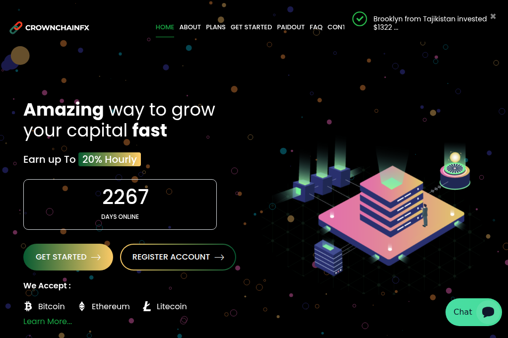 Screenshot of crownchainfx.live