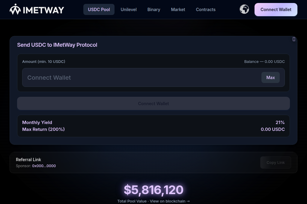 Screenshot of imetway.finance