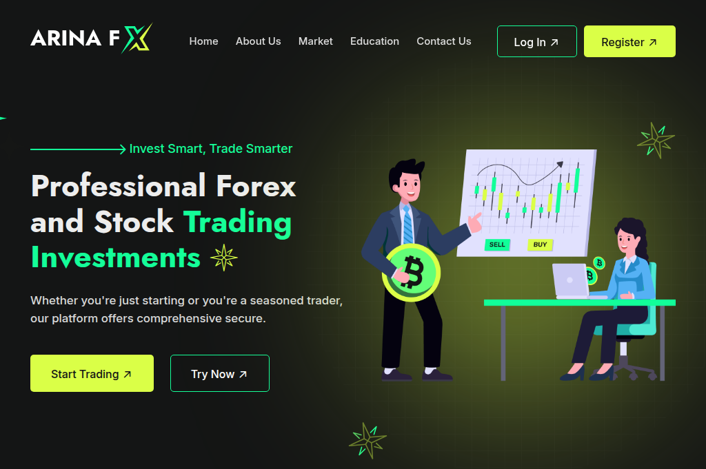 Screenshot of arinafx.net