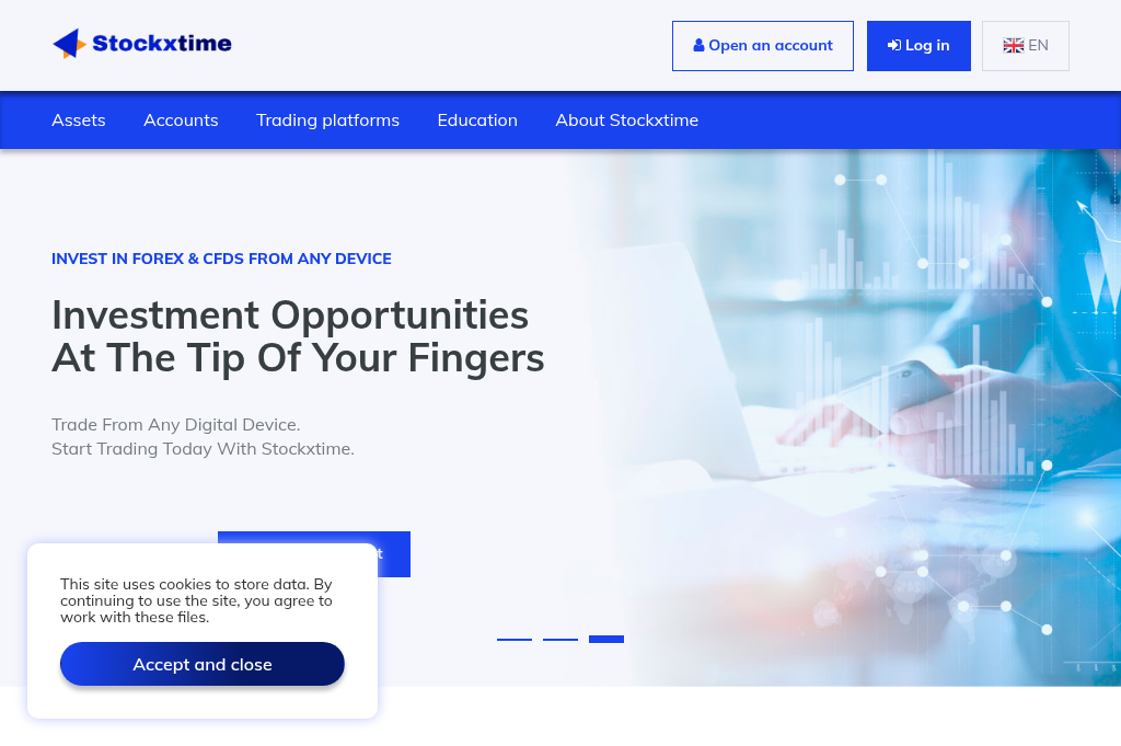 Screenshot of stockxtime.com