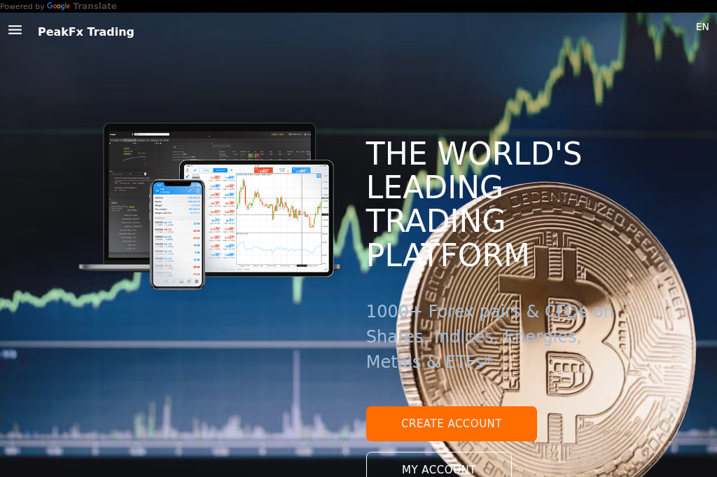 Screenshot of peakfxtrading.site
