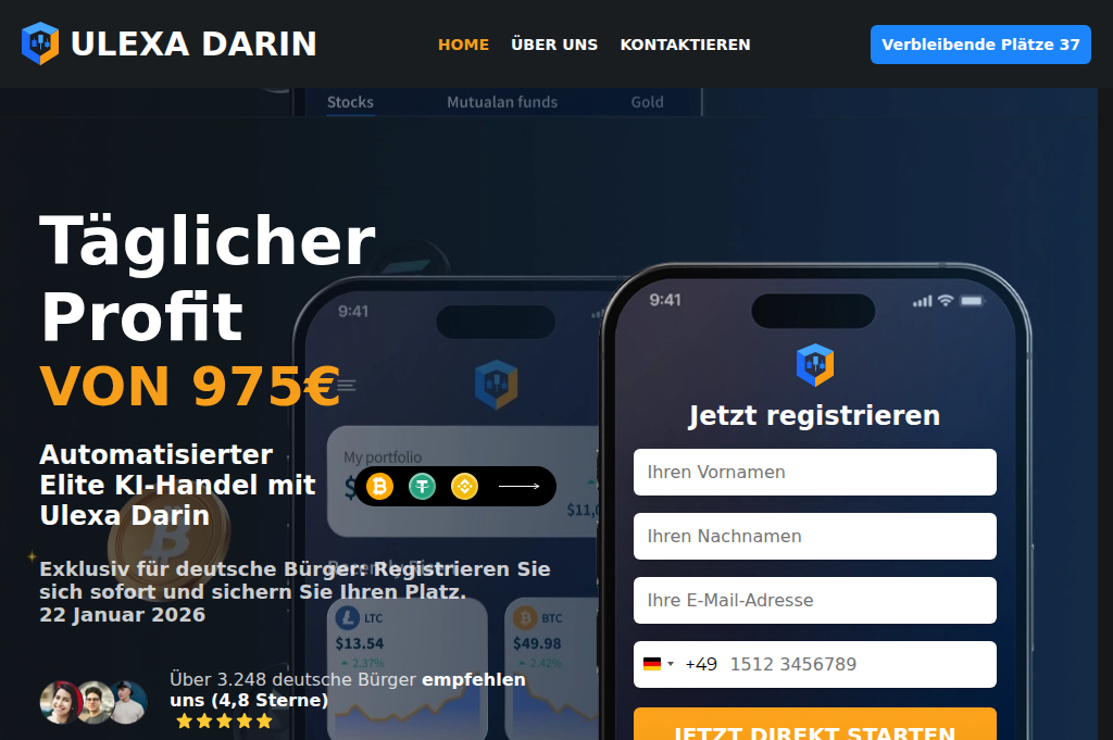 Screenshot of ulexadarin-ai.com