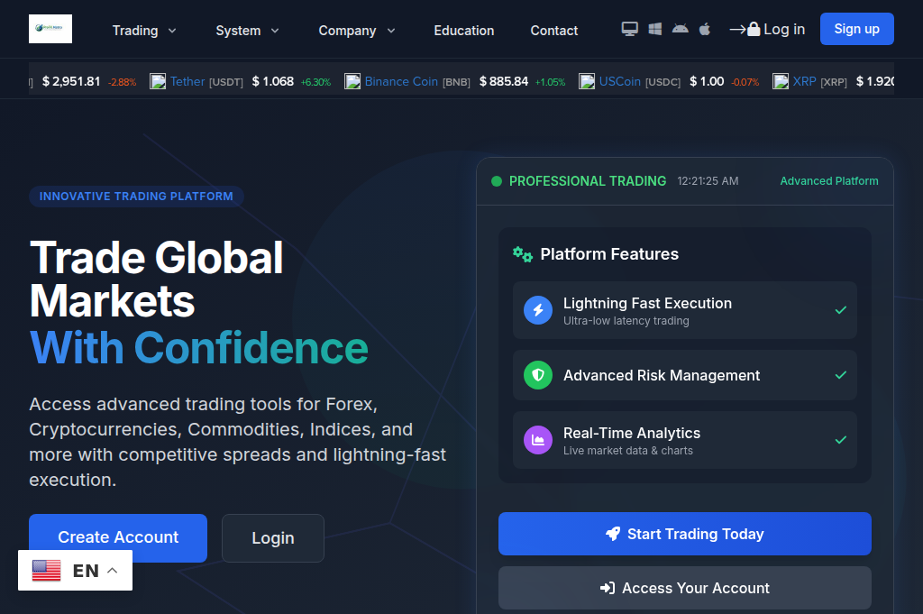 Screenshot of profxmatrix.com