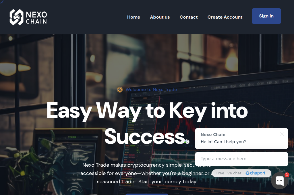 Screenshot of nexotrade.uk