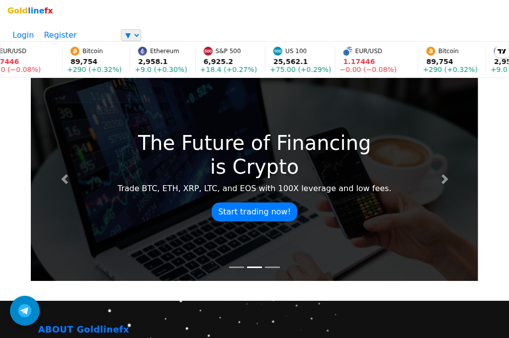 Screenshot of goldlinefx.com